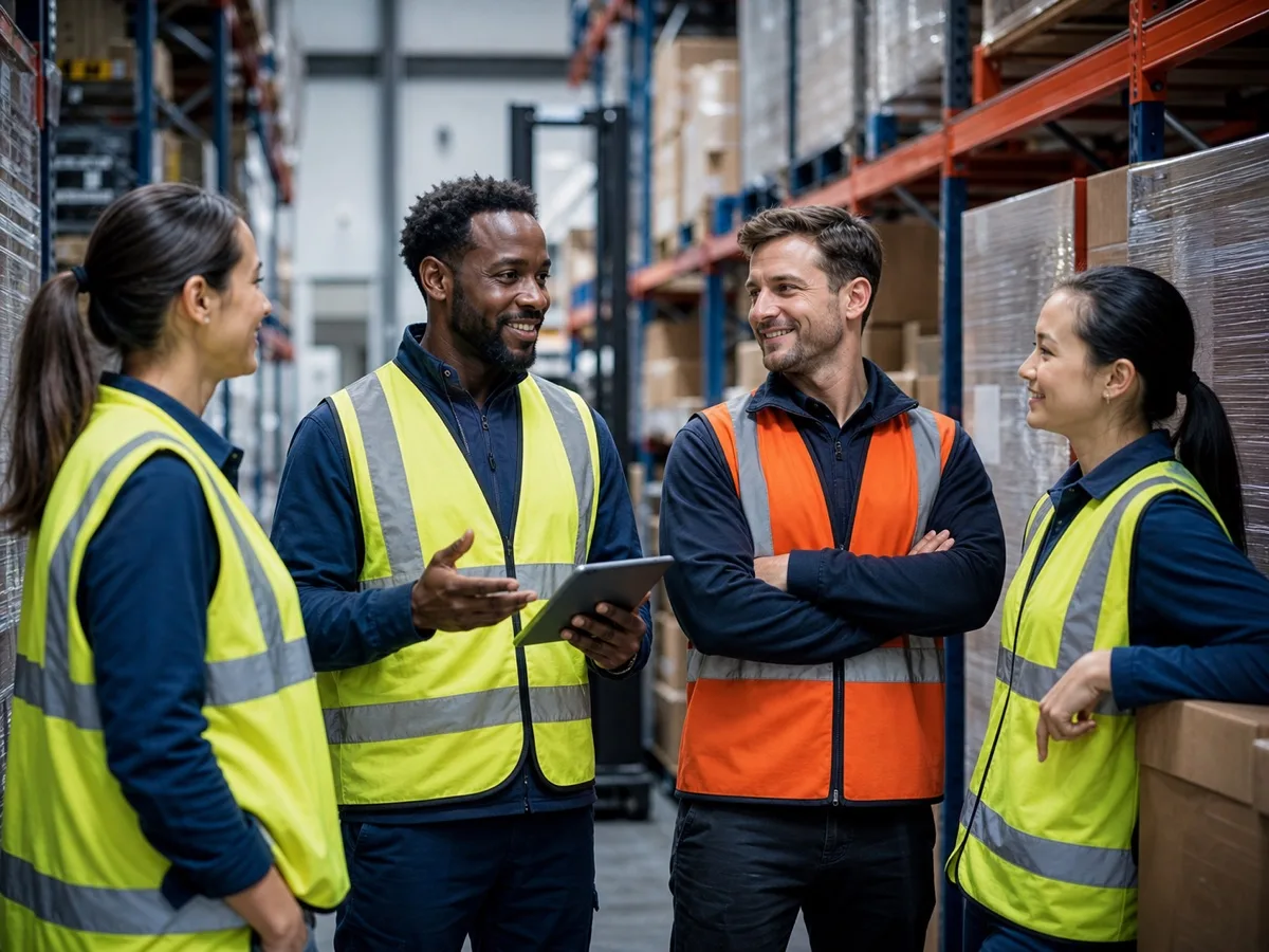 Équipe logistique dans un entrepôt