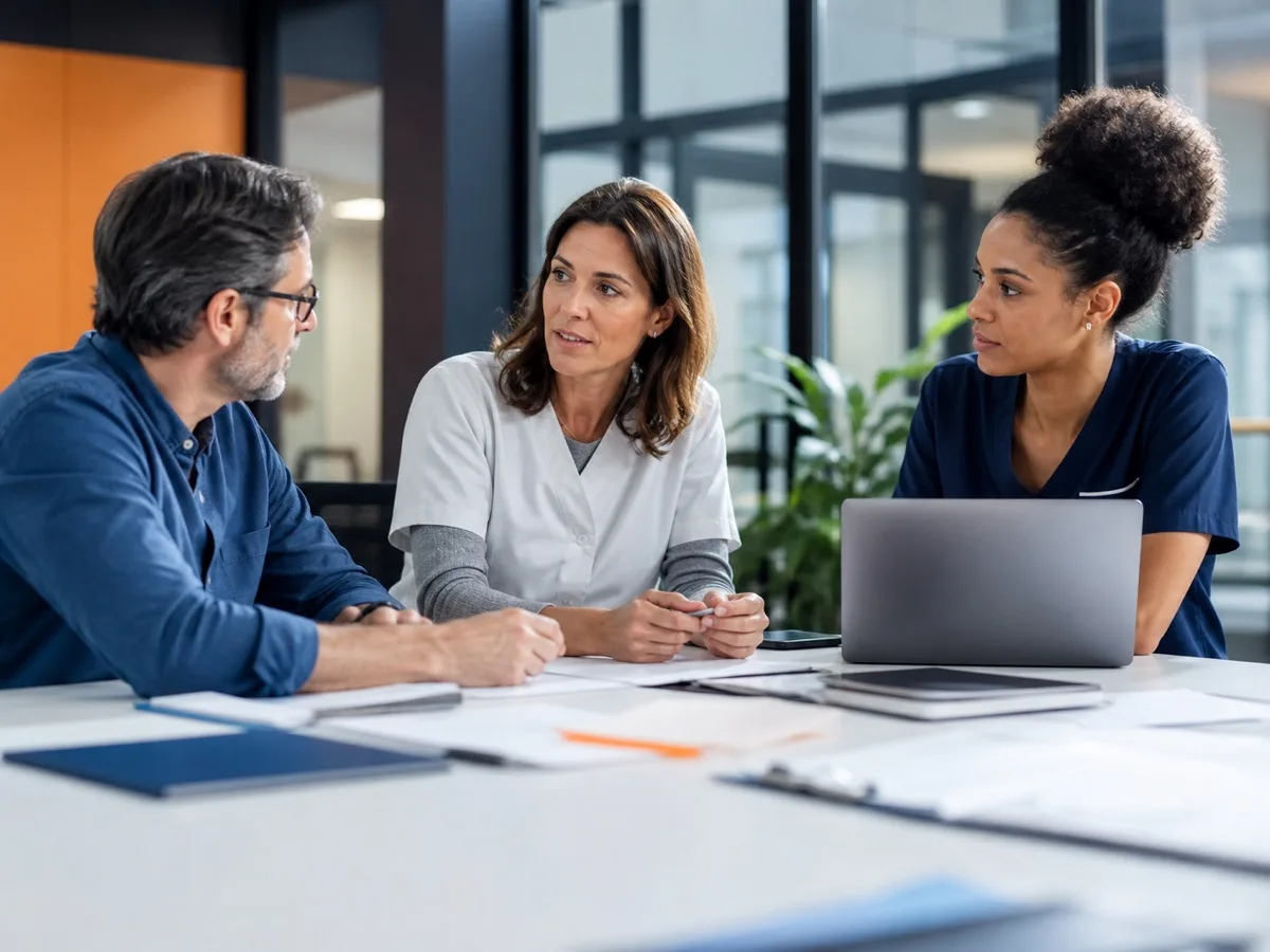 Équipe d'un service de prévention et de santé au travail